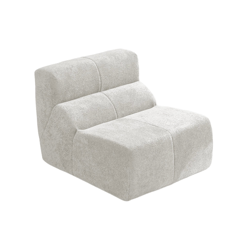 Poltrona compressa in velluto bianco 94x110 cm HOMVRA