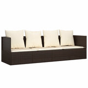 Lettino Prendisole | Sdraio da giardino | Lettino da sole da Esterno con Cuscini Marrone in Polyrattan