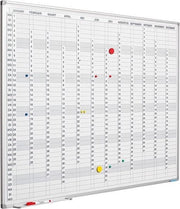 Pannello di pianificazione Softline profilo 8mm, Anno verticale, Calendario annuale - versione olandese - 60x90cm - incl. righe di mesi-/giorni-/numerazione