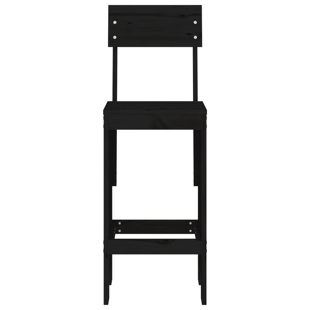 Sgabelli da Bar 2pz Neri 40x48,5x115,5 cm Legno Massello Pino 825363