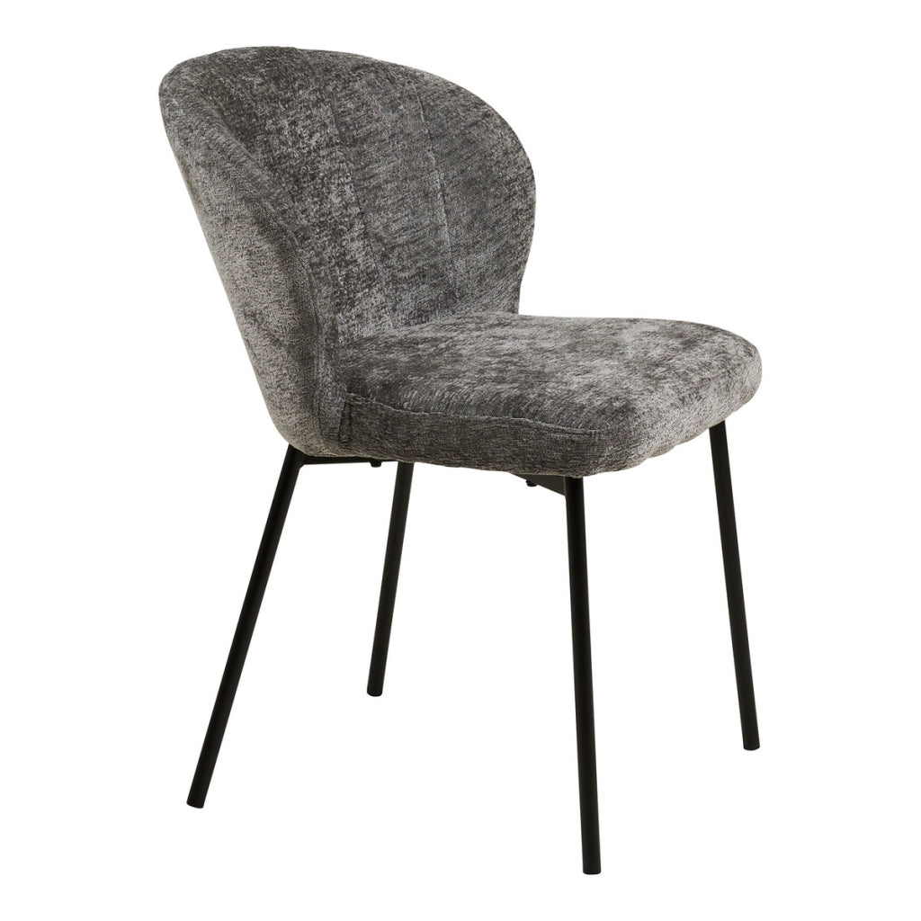 Set di 2 Sedie Roanne, Grigio, Tessuto, 66x59x80 cm