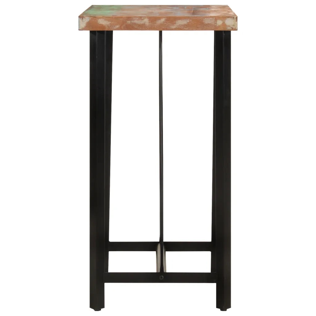 Tavolino da Bar 55x55x107 cm Legno Massello di Recupero e Ferrocod mxl 107406