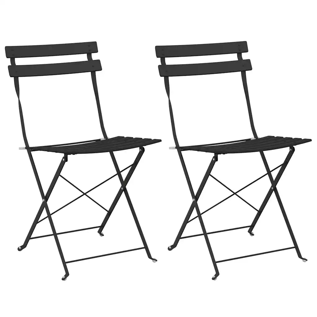 Sedia Pieghevole da Giardino 2 pz | Sedie da Esterno Antracite 42 x 46 x 82cm