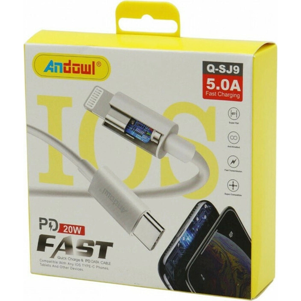 Trade Shop - Cavo Di Ricarica Rapida Pd 20w 5.0a Q-sj9 Da Usb Tipo Ac A Lightning 1 Mt Per Iphone -