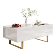 TAVOLINO Basso Rettangolare Altezza Regolabile 100x50x54,5 cm MDF Bianco