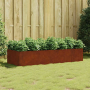 Fioriera Rialzata da Giardino 200x80x40 cm in Acciaio Corten