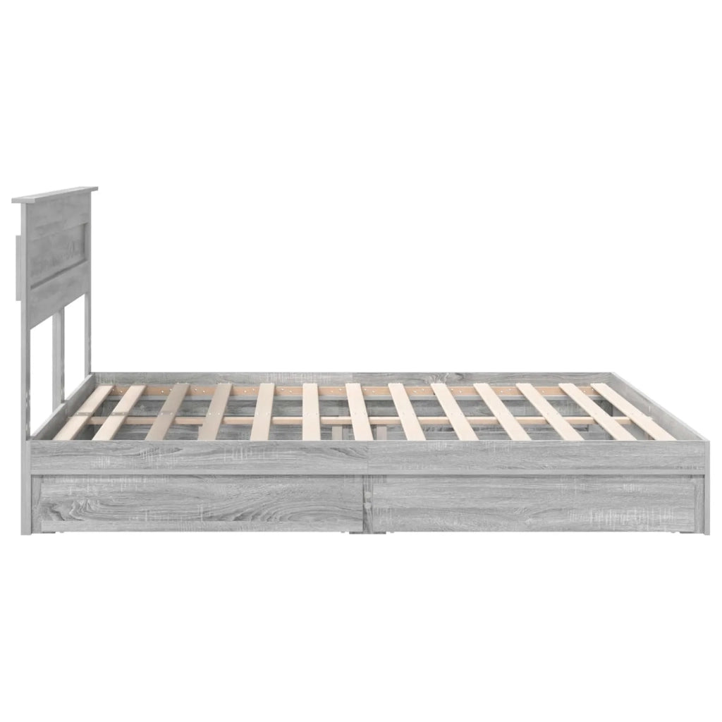Letto con Contenitore con testiera Grigio Sonoma 180 x 200 cm 3409897