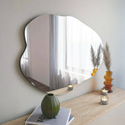 Specchio Freya, Specchiera, Articolo d'arredo a muro, Decorazione con specchio, 60x2h85 cm, Nero