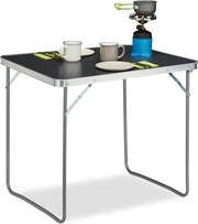 Tavolo da campeggio pieghevole in alluminio MDF - Leggero e compatto - 70 x 80 x 60 cm - Argento/grigio tavolo pieghevole