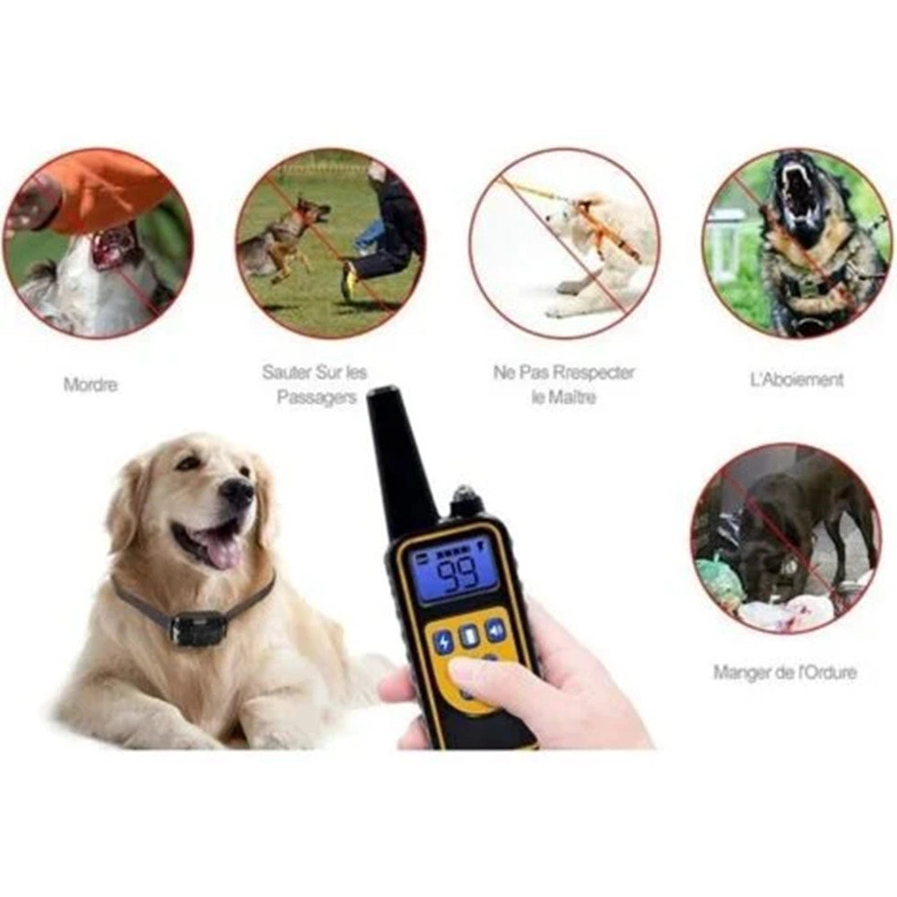 Trade Shop - Collare Da Addestramento Per Cani Antiabbaio Telecomando Ricaricabile Ipx7 Impermeabile -