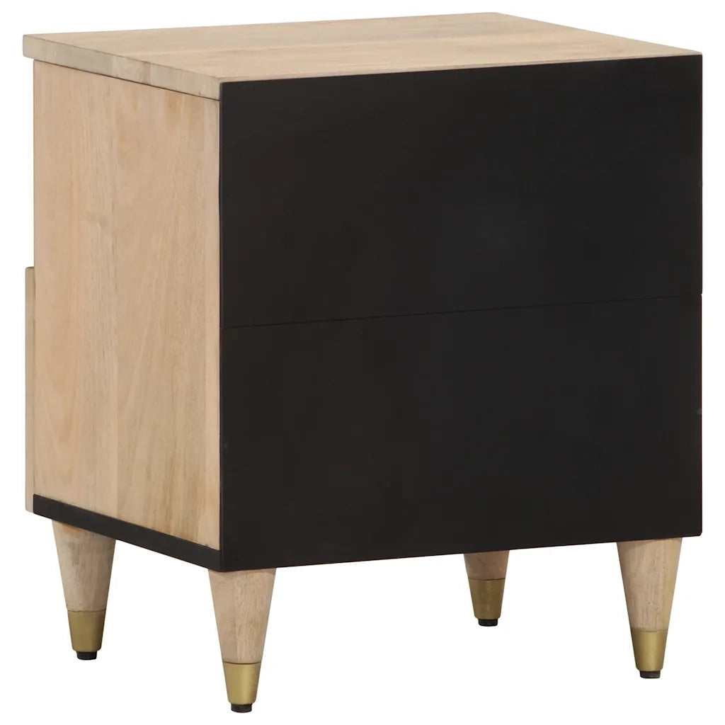 Set di 2 Comodini | Armadio da Notte | Mobiletto da notte 40x33x46 cm in Legno Massello di Mango