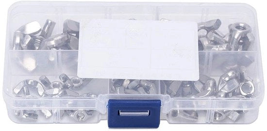 Set di Viti a M3/M4/M5/M6/M8 - Acciaio Inossidabile - 50 Pezzi - Fermo Manuale - Portatile - Resistente alla Corrosione - Viti a Fermo Manuale