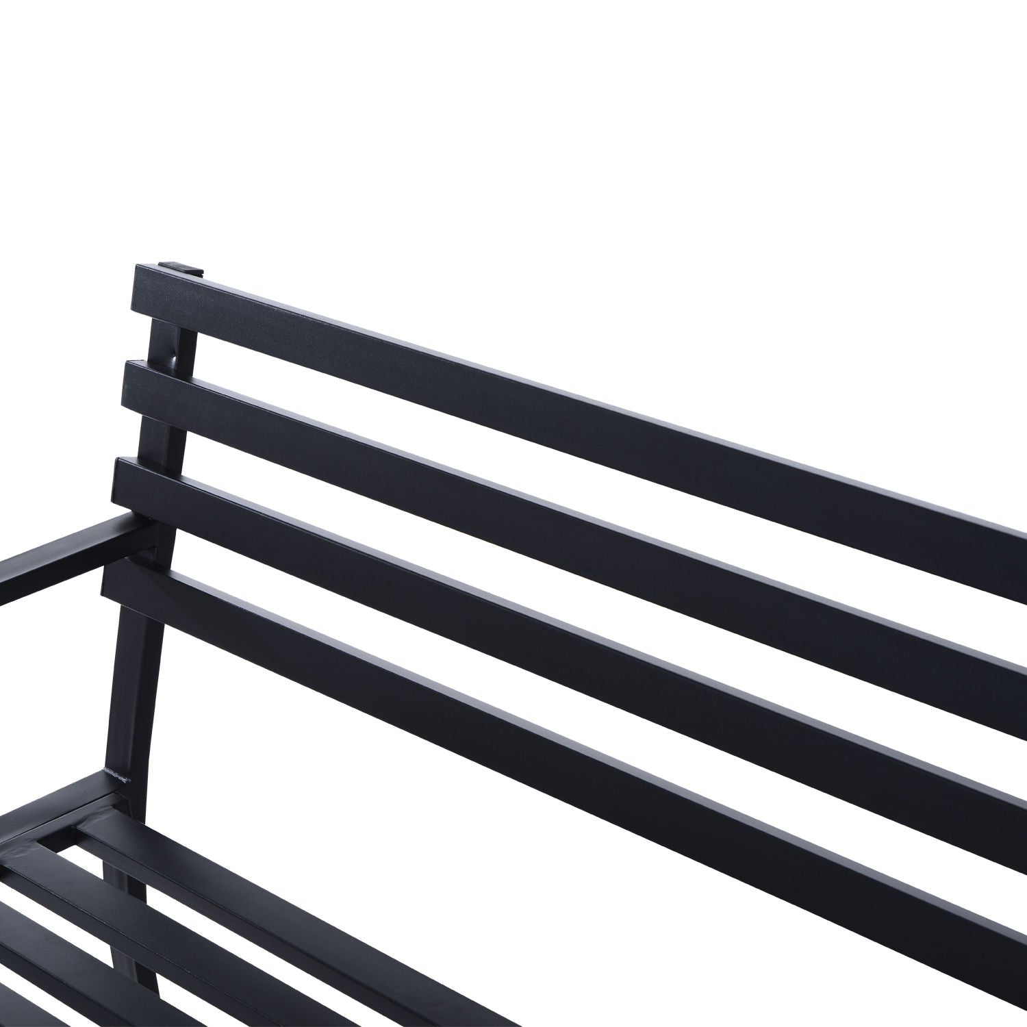 Panca da Giardino 2 Posti in Metallo 127x62x82 cm  Nero