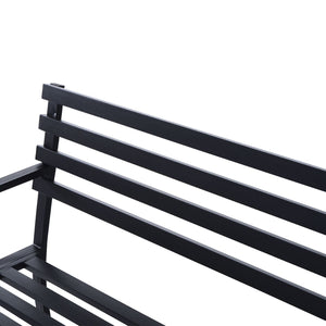 Panca da Giardino 2 Posti in Metallo 127x62x82 cm  Nero