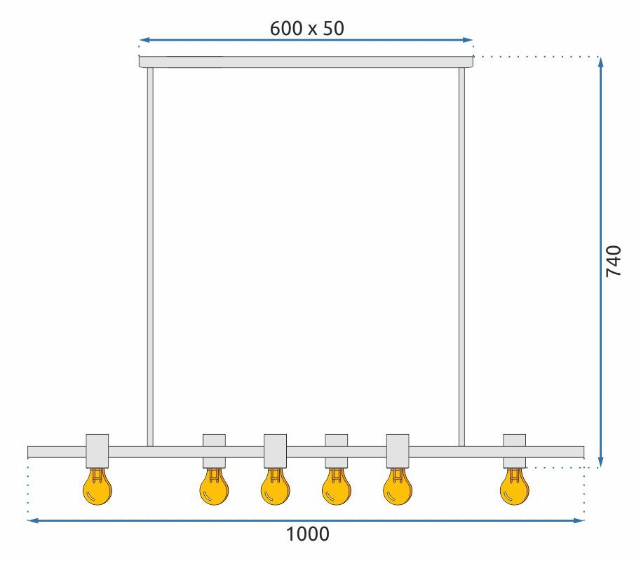 Lampada Da Soffitto Pensile Industrial Nero APP480-6CP
