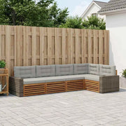 Set di divani da esterno 5 pz Naturale e Grigio Chiaro 3383369