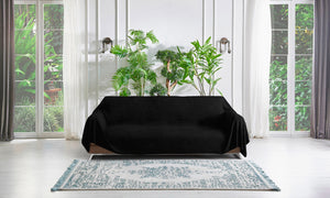 Telo Arredo Coprittutto Copridivano in Cotone Nero 170x300 cm