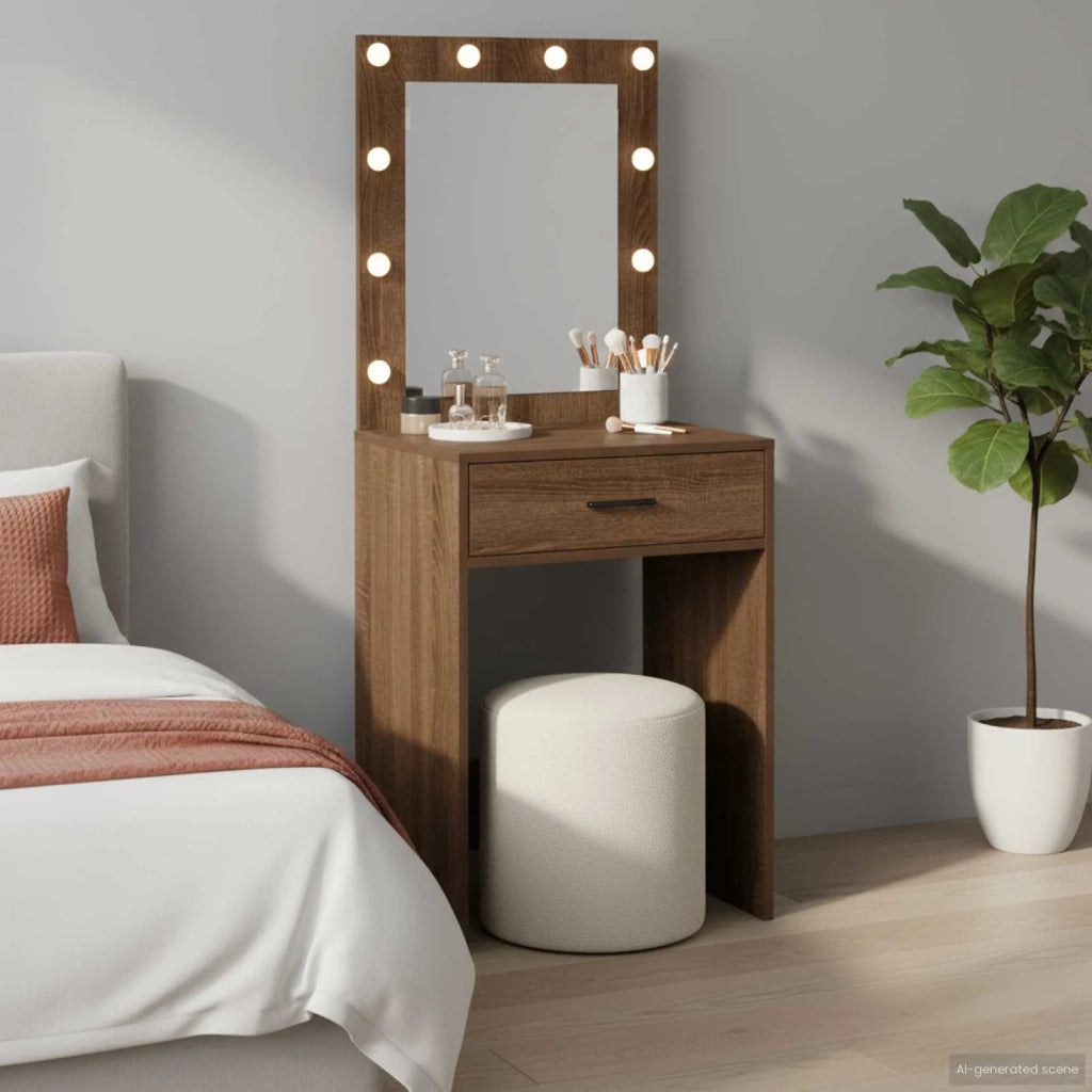 Tavolo da Trucco con cassetto Rovere Marrone 50 x 41 x 135 cm 865043