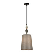 Lampada a sospensione Nerom in tessuto Ø22 grigio/nero E27
