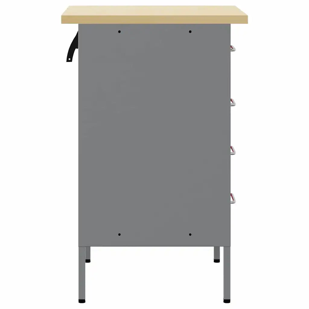 Banco da lavoro con cassetto Rosso e Grigio 50 x 55 x 85 cm 4103461