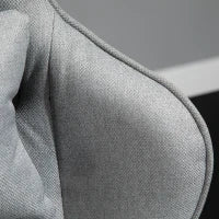 Sedia da Ufficio, Poltrona Girevole con Cuscino Rimovibile per Testa e Lombari, Funzione di Dondolo, Sedia da Scrivania Ergonomica Regolabile in Altezza con Poggiapiedi PP, 73x57x127-135 cm, Grigio