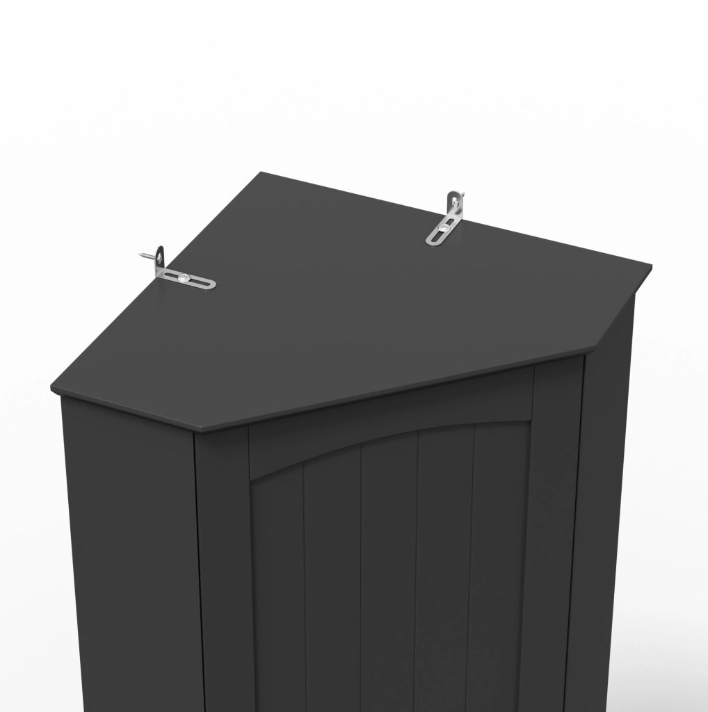 Armadio angolare con 2 ante e ripiani regolabili; 42 x 42 x 166 cm; in MDF nero