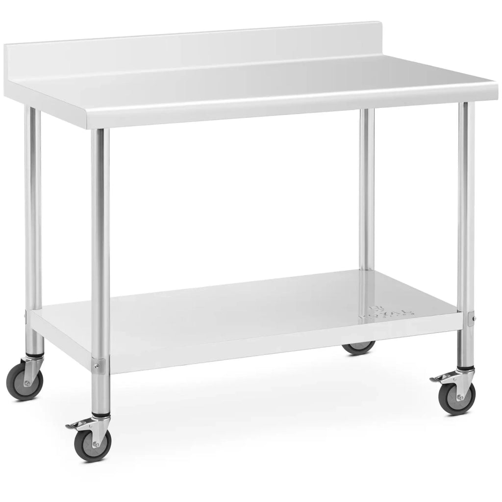 Tavolo da lavoro professionale da cucina Premium 60 x 120 cm 158 kg paraschizzi in acciaio inox 14_0010018