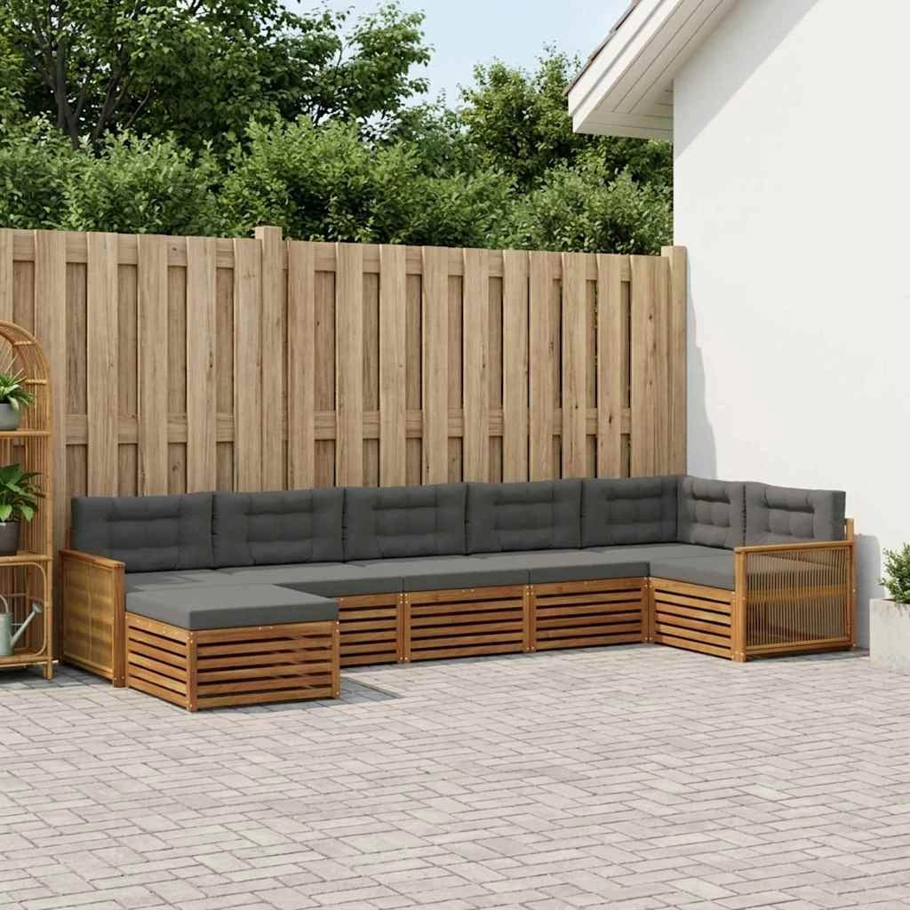 Set di divani da esterno 7 pz Naturale e Antracite 3383630
