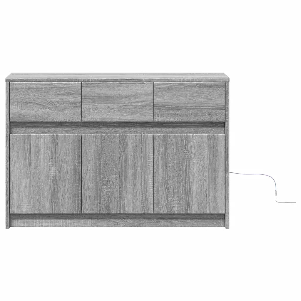 Mobile Porta TV con LED Grigio Sonoma 91x34x61 cm in Truciolato 852185