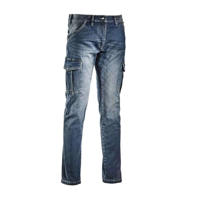 Diadora Pantalone Jeans Blu Dirty Washing Taglia XL Cargo Stone