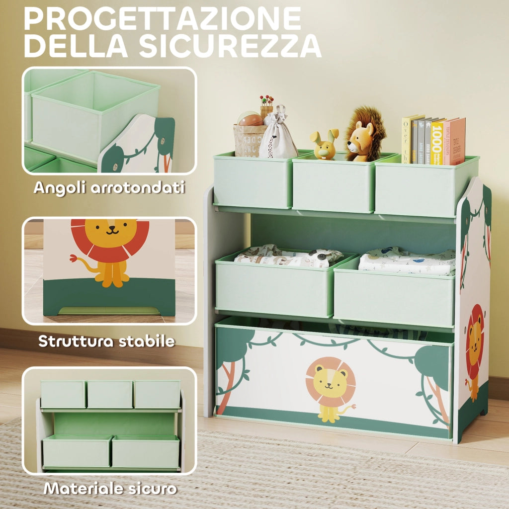 Libreria Bambini 3 Livelli ¨C zephmum ¨C Verde