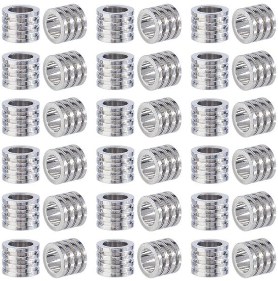 Kralen 30 Stuks in Acciaio Inossidabile - Fori di 6,5 mm - Kralen a Guscio - Utili per Creare Gioielli - Contenitore 7,4 x 7,2 x 1,7 cm