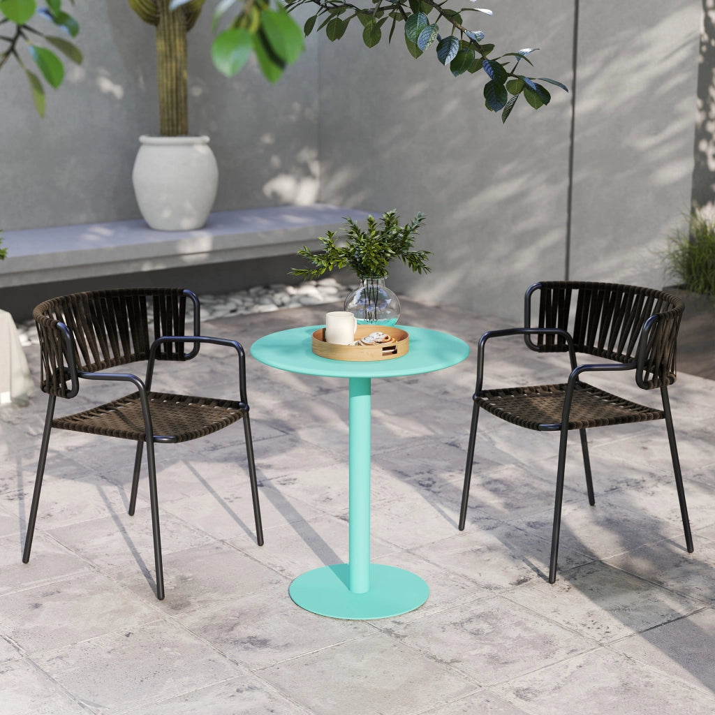 Tavolo da pranzo rotondo per 2 persone ¨C zephmum ¨C Verde, Acero, ?60x72 cm