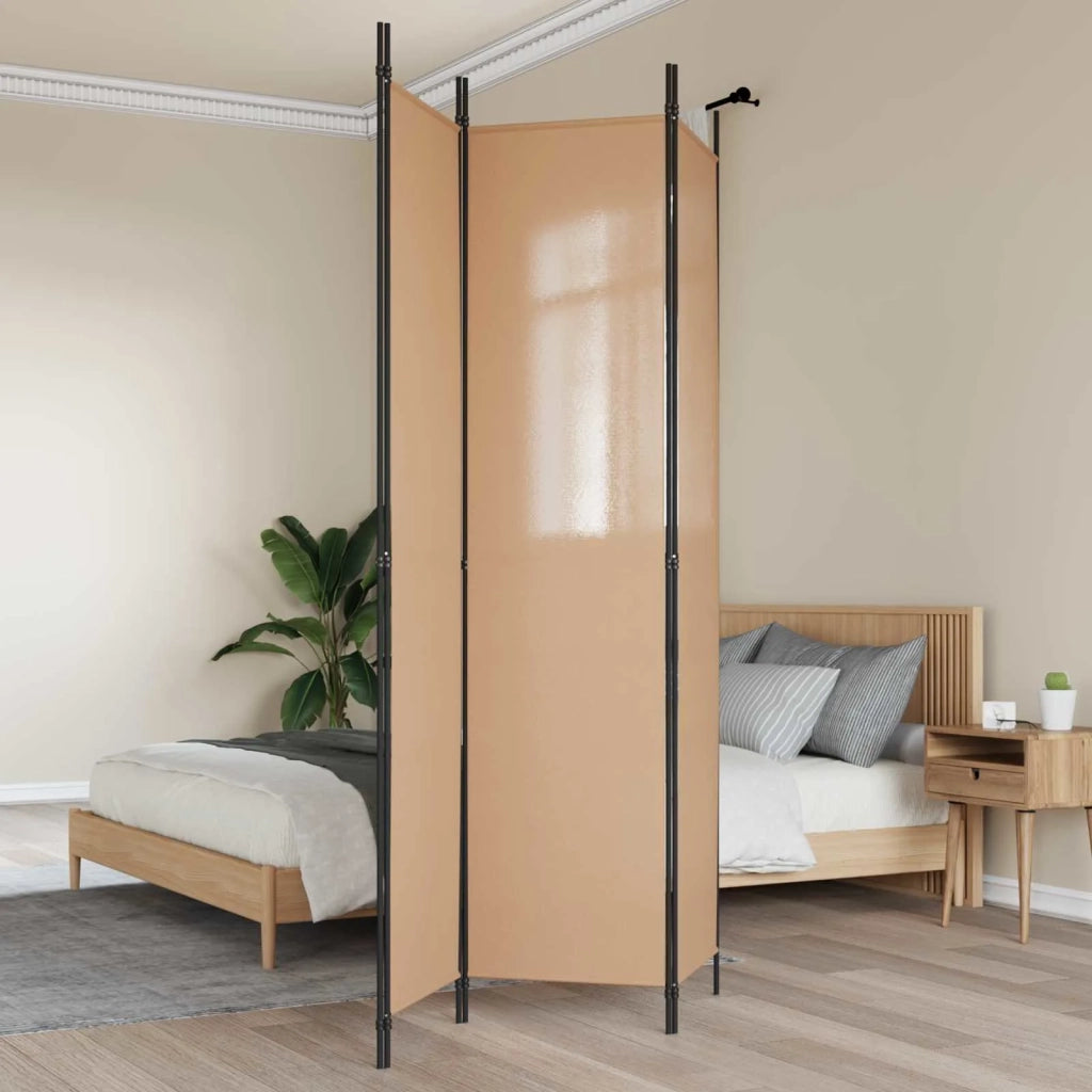 Paravento a 3 pannelli Beige 150 x 220 cm Tessuto 42039211