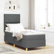 Letto a molle con materasso Grigio scuro 80 x 200 cm Tessuto 3339652