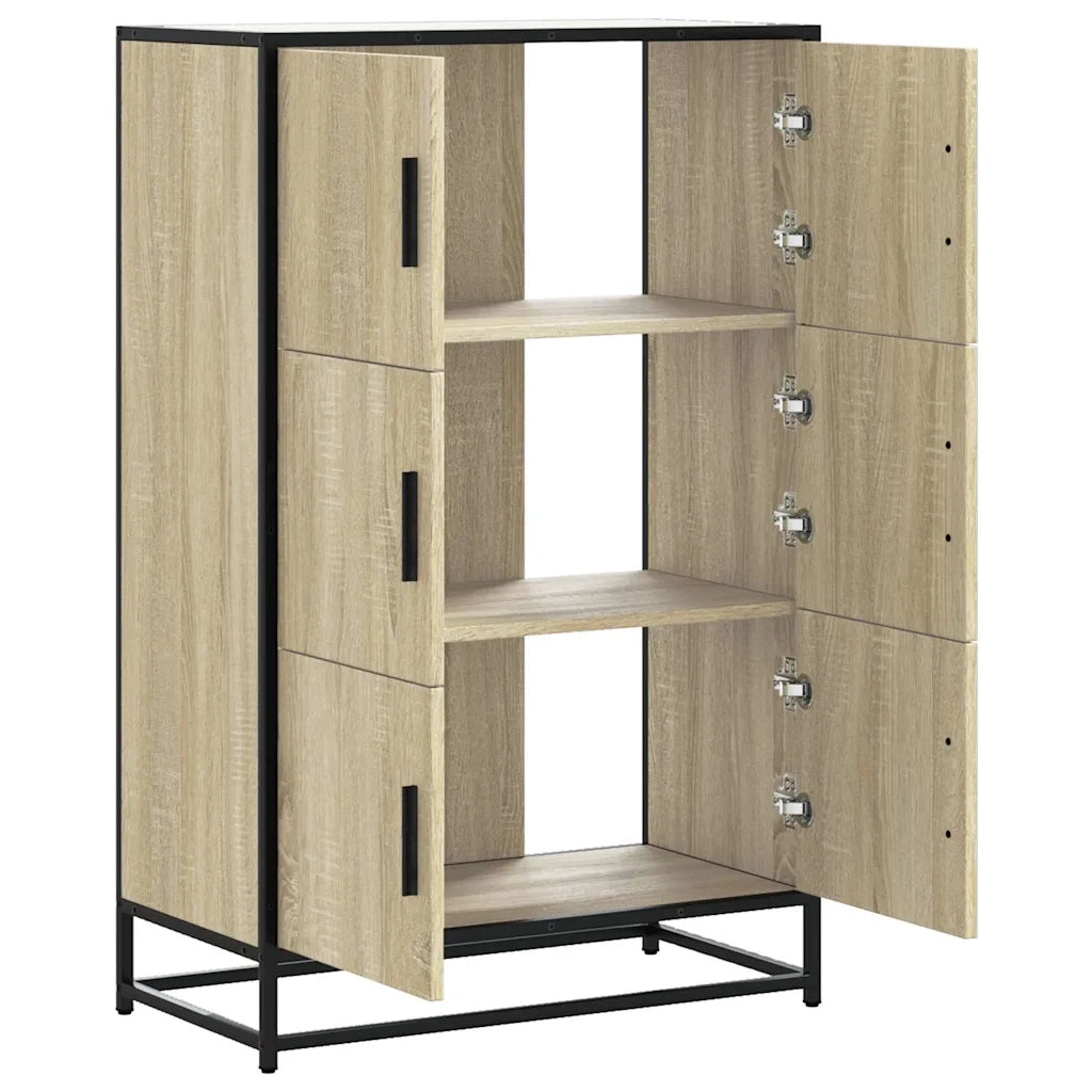 Credenza Rovere Sonoma 68x35x106,5 cm Legno Multistrato Metallo