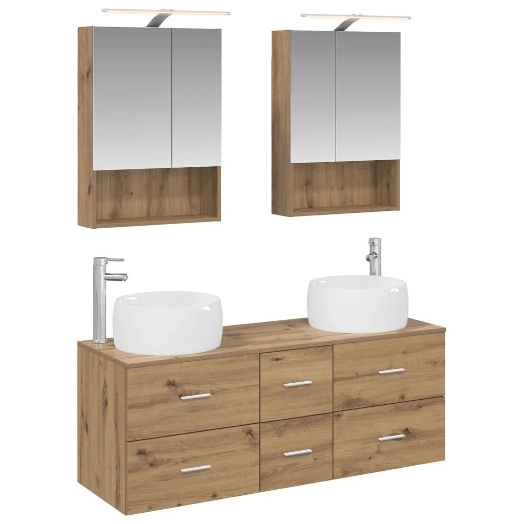 Set di mobili per il bagno 5 pcs Rovere Artigianale 3407046