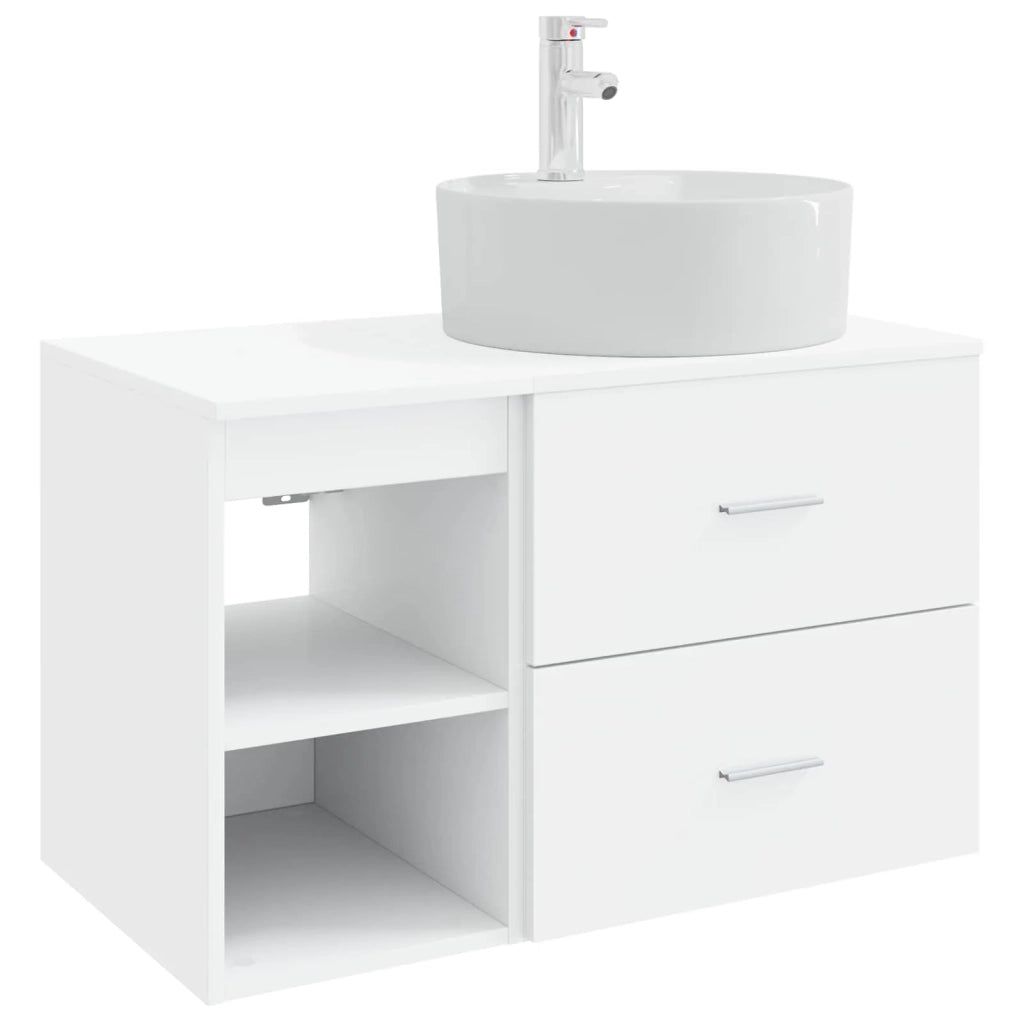 Set di mobili per il bagno 2 pcs Bianco Legno ingegnerizzato 3403904