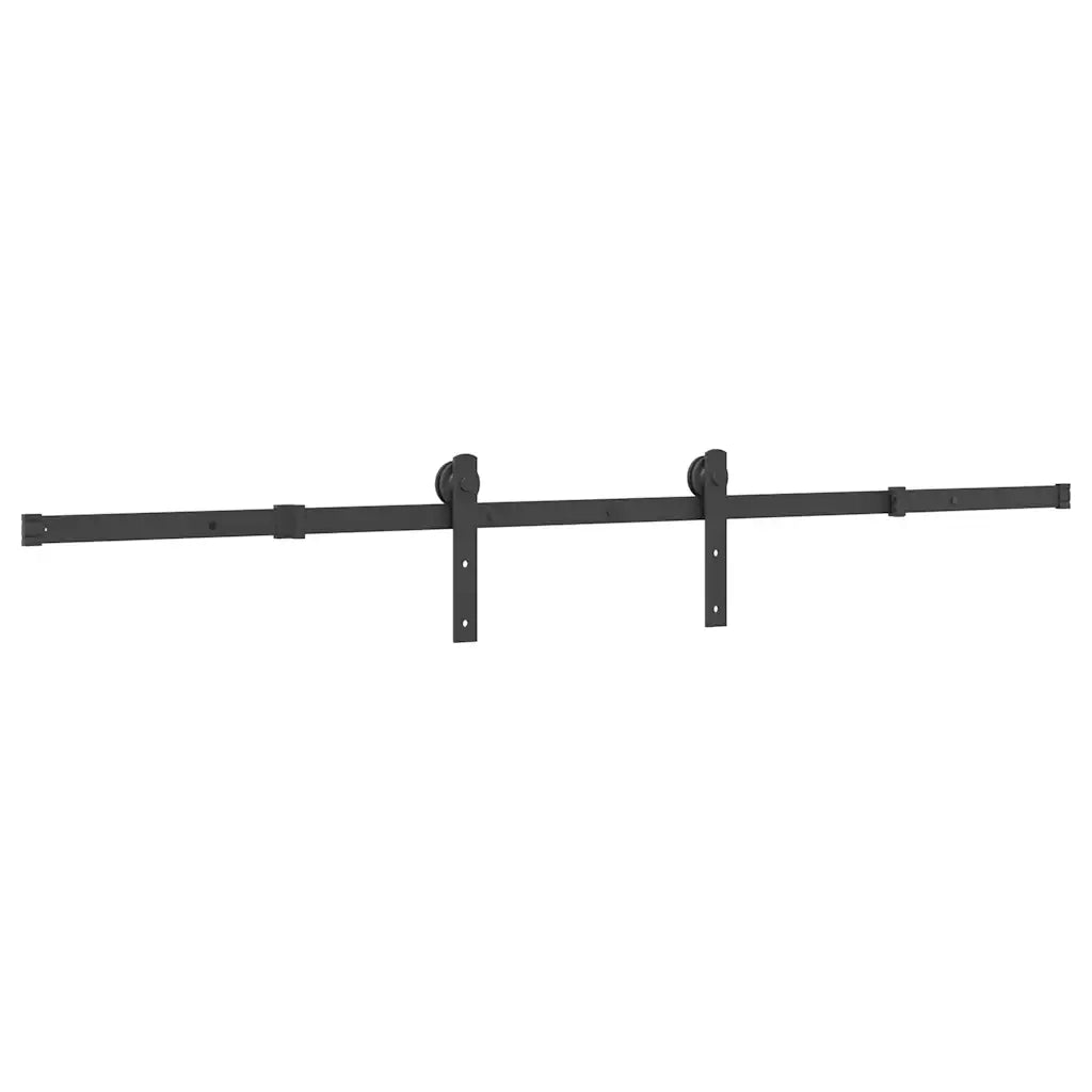 Kit di Binari per Porte Scorrevoli 200 cm Acciaio Nero 4009713