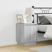 Comodini con luci LED 2 pezzi Grigio Sonoma 39x34,5x50 cm