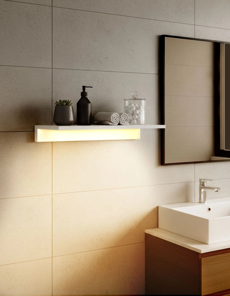 luce lampada a specchio bianco LED metallo orizzontale bagno soggiorno moderno lampada da parete