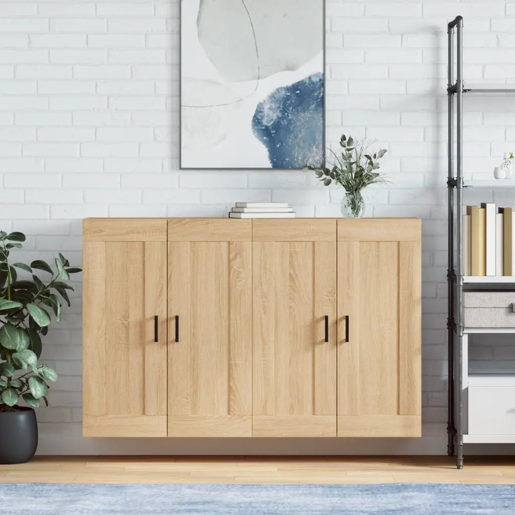 Armadietti a Parete 2 pz Rovere Sonoma in Legno Multistrato CFW1242046