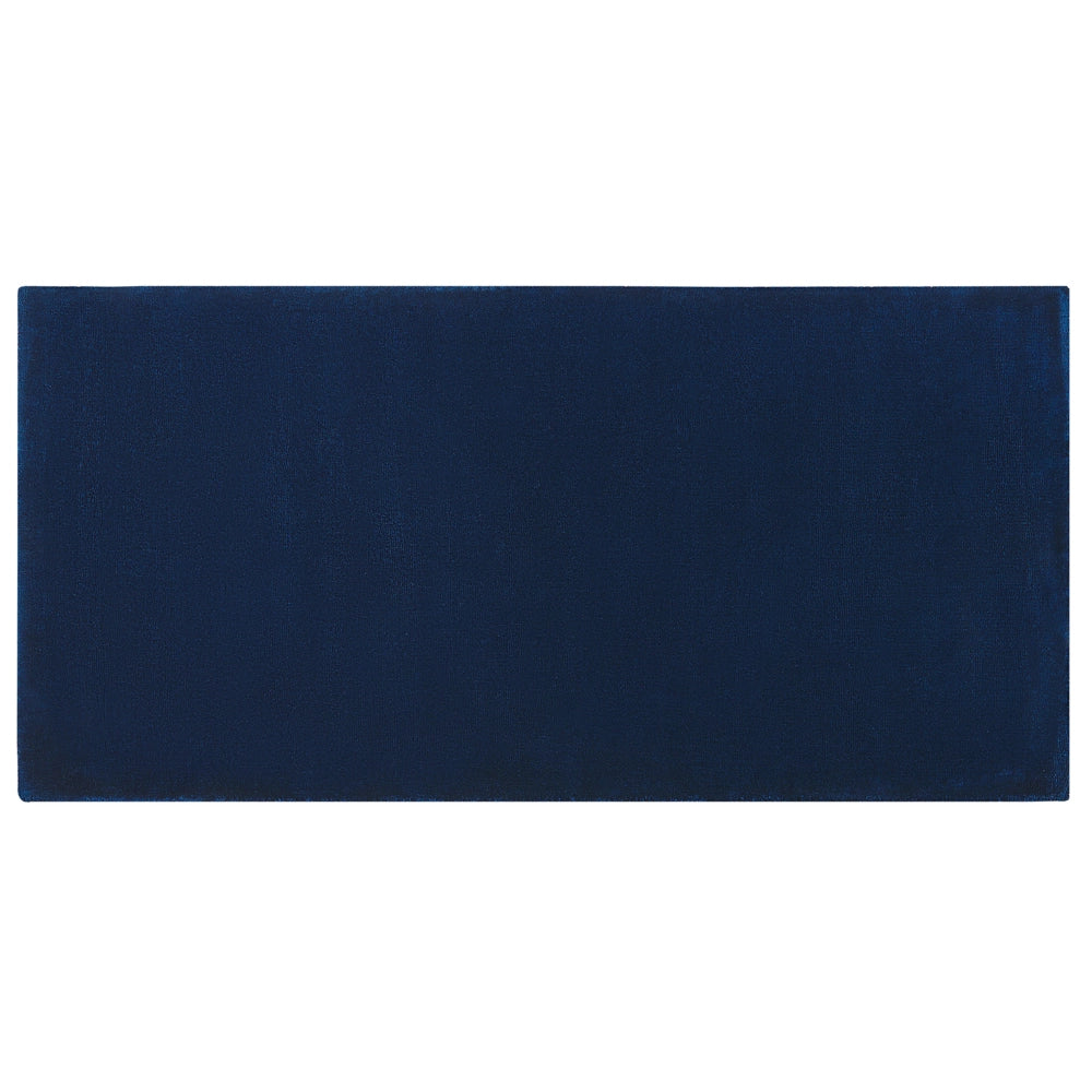 Tappeto Blu Navy Viscosa 150 x 80 cm Trapuntato a Mano pelo corto Moderno