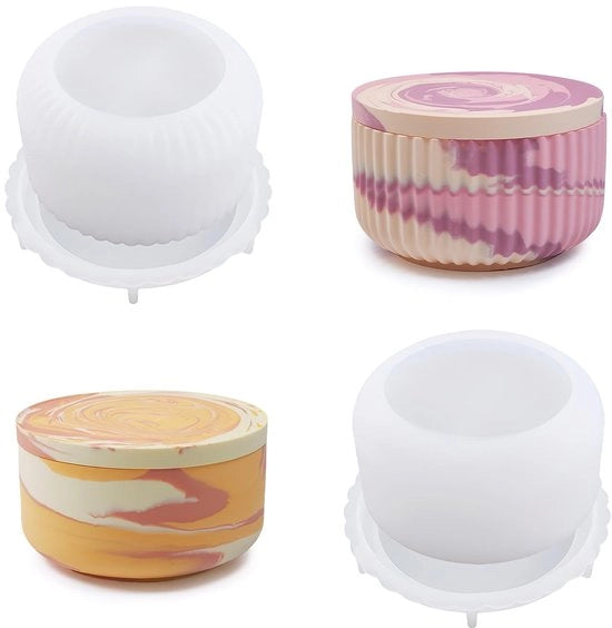 Kit di modellazione a forma di candela in silicone - 2 pezzi - riutilizzabile - pieghevole - flessibile - adatto per gesso/candele,epossido - forma per gesso