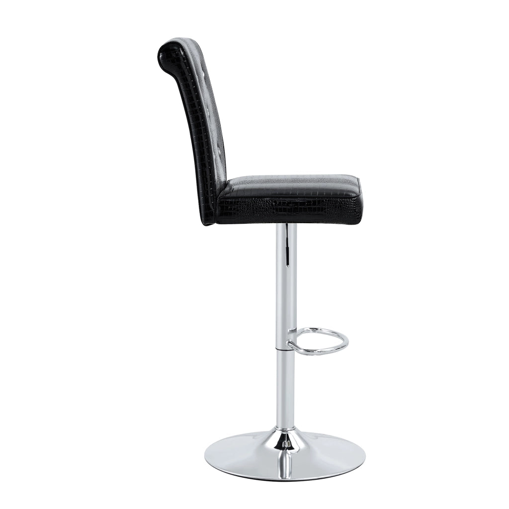 Sedie da Bar Vintage Set 4 Pezzi ¨C MINIMAL ¨C Similpelle Nera con Design a Cristallo