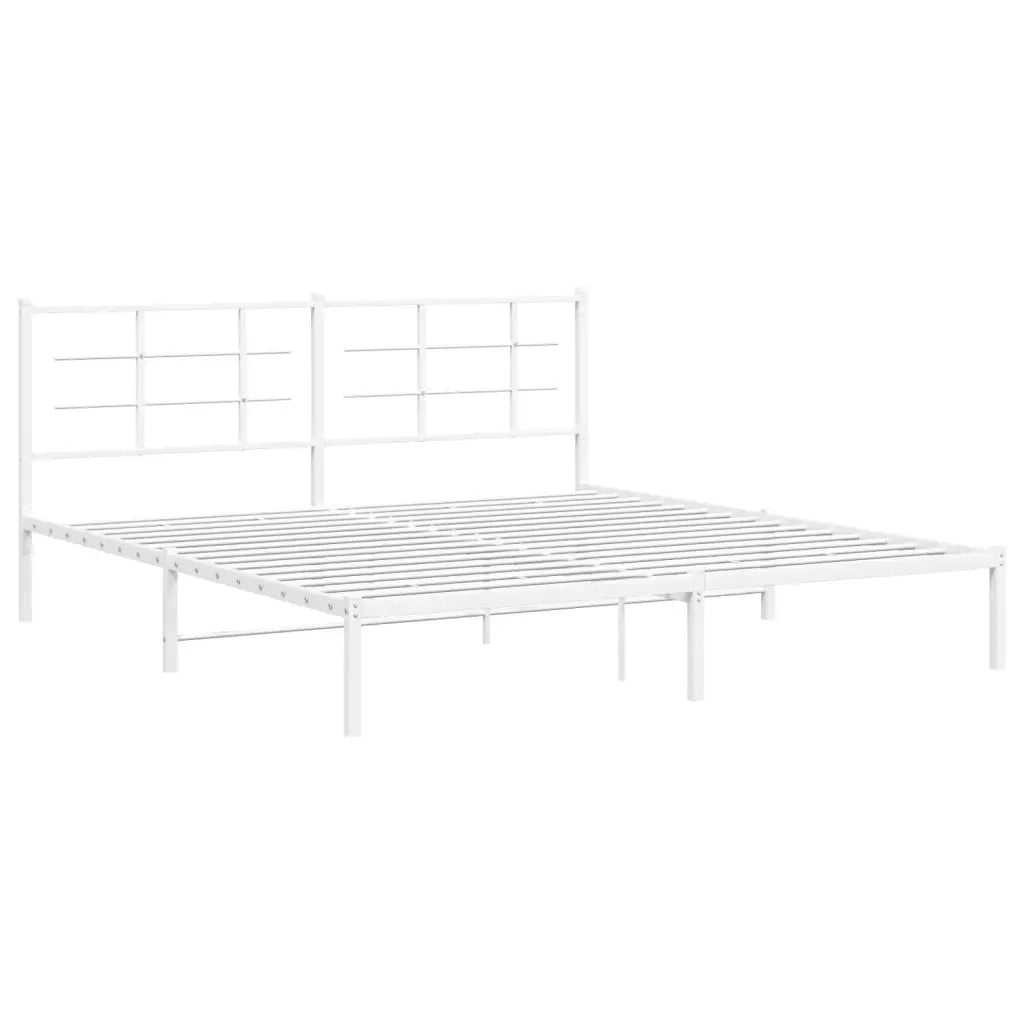 Giroletto con Testiera-Struttura letto con testiera Metallo Bianco 183x213 cm 474368