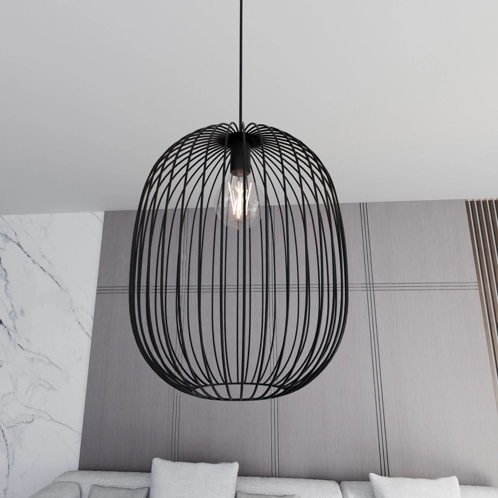 Sospensione Minimal Lugh 1 Luce In Acciaio Nero