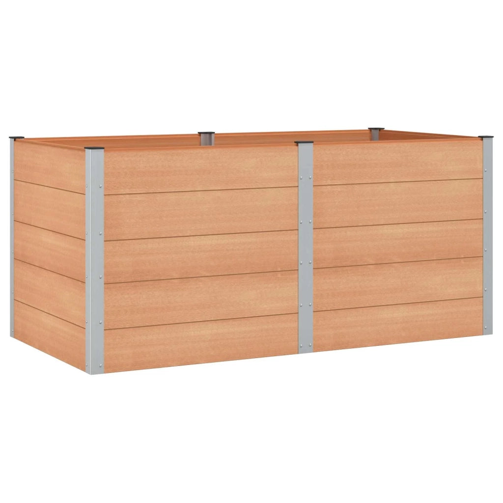 Letto rialzato da giardino Marrone 200 x 100 x 91 cm alluminio 42039007