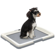 Casetta per Cani con Bandeja Addestramento Interno Esterno ¨C Minimal ¨C Grigio 63x48.5x6 cm