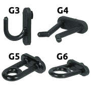 GANCIO IN NYLON PER PANNELLI PORTAUTENSILI G6- 100 pezzi  - SIPA